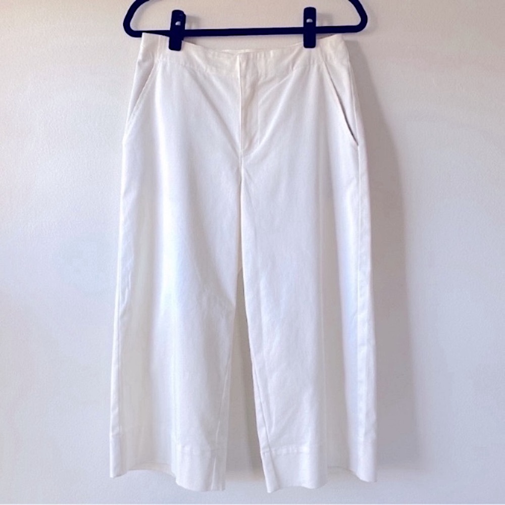 Prologue COTTON TWILL CULOTTES CROPPED WIDE LEG PANTS COASTAL RESORT Cream 2